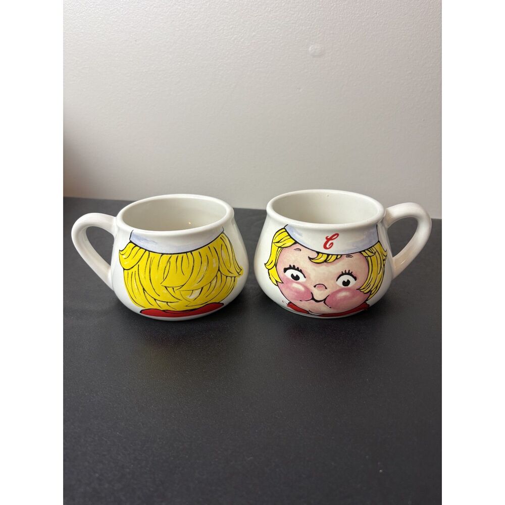 Campbells Chicken Noodle Soup Mugs 1998 VTG Set of 2 Soup Bowls